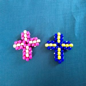 Handmade Kandi bead's Cross